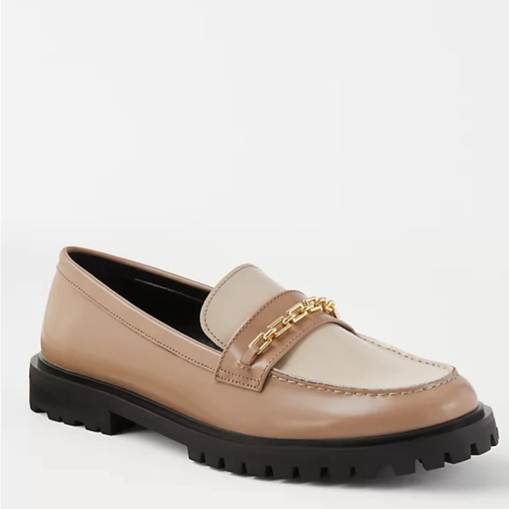 Ann Taylor Chain Leather Loafers 9 M